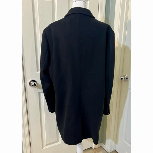 Nordstrom Men's Mason Wool Cashmere Blend Overcoat CoatJacket Black Size M Pea Coats